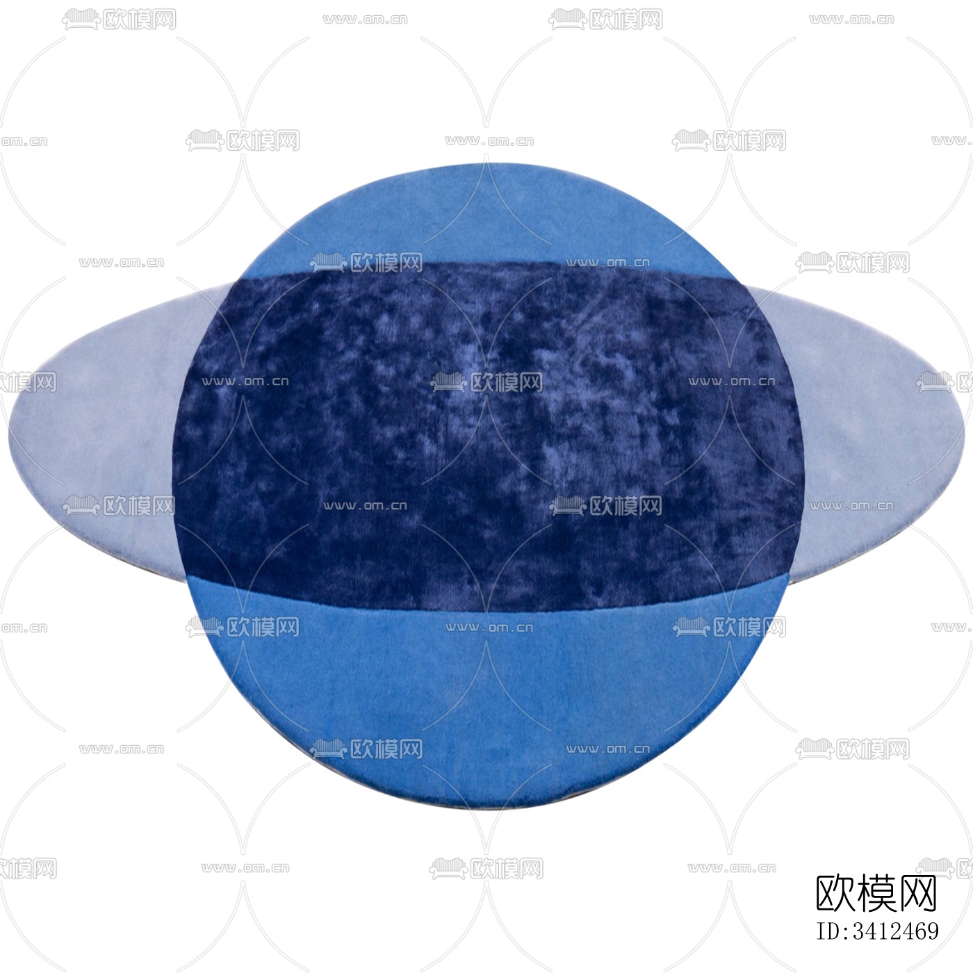 现代蓝色圆形地毯下载