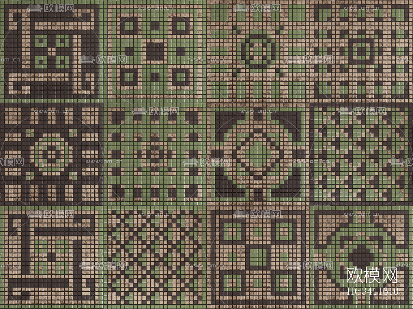无缝拼花图案马赛克瓷砖石材方格子砖拼花地砖墙砖瓷砖下载