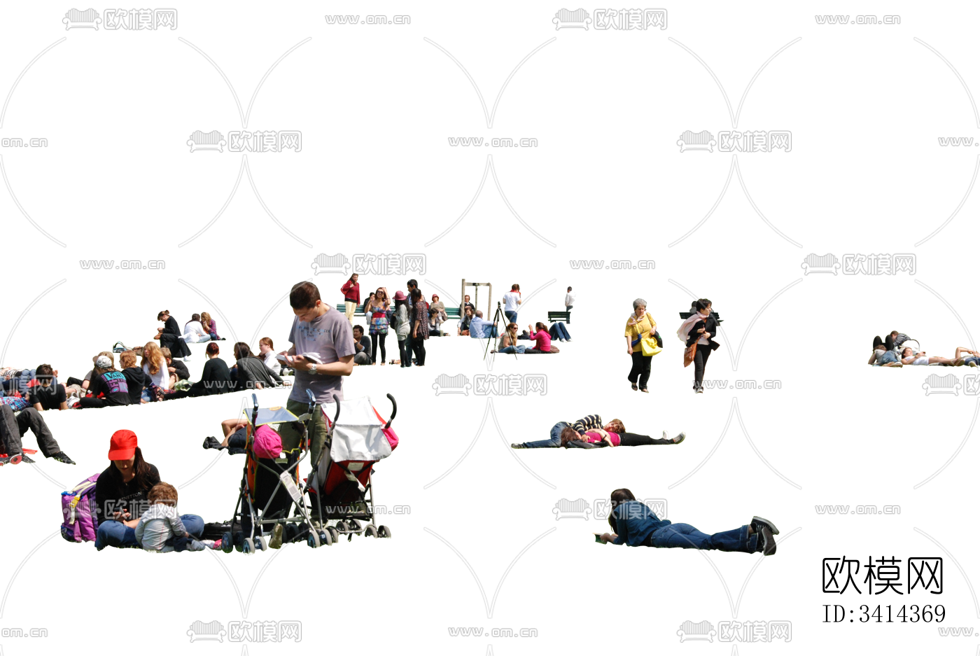 免抠户外游玩人物 草坪上休闲人物 坐姿人物 休闲坐卧草坪下载