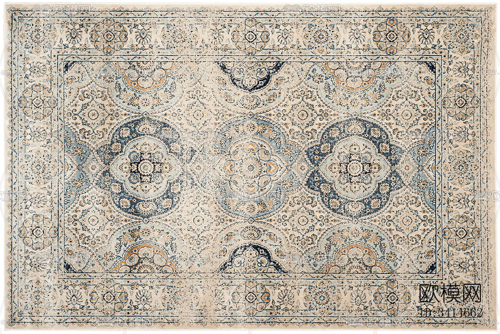 免扣欧式古典复古做旧中古地毯下载