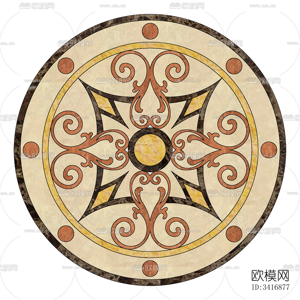 圆形免扣大理石材拼花图案纹理下载