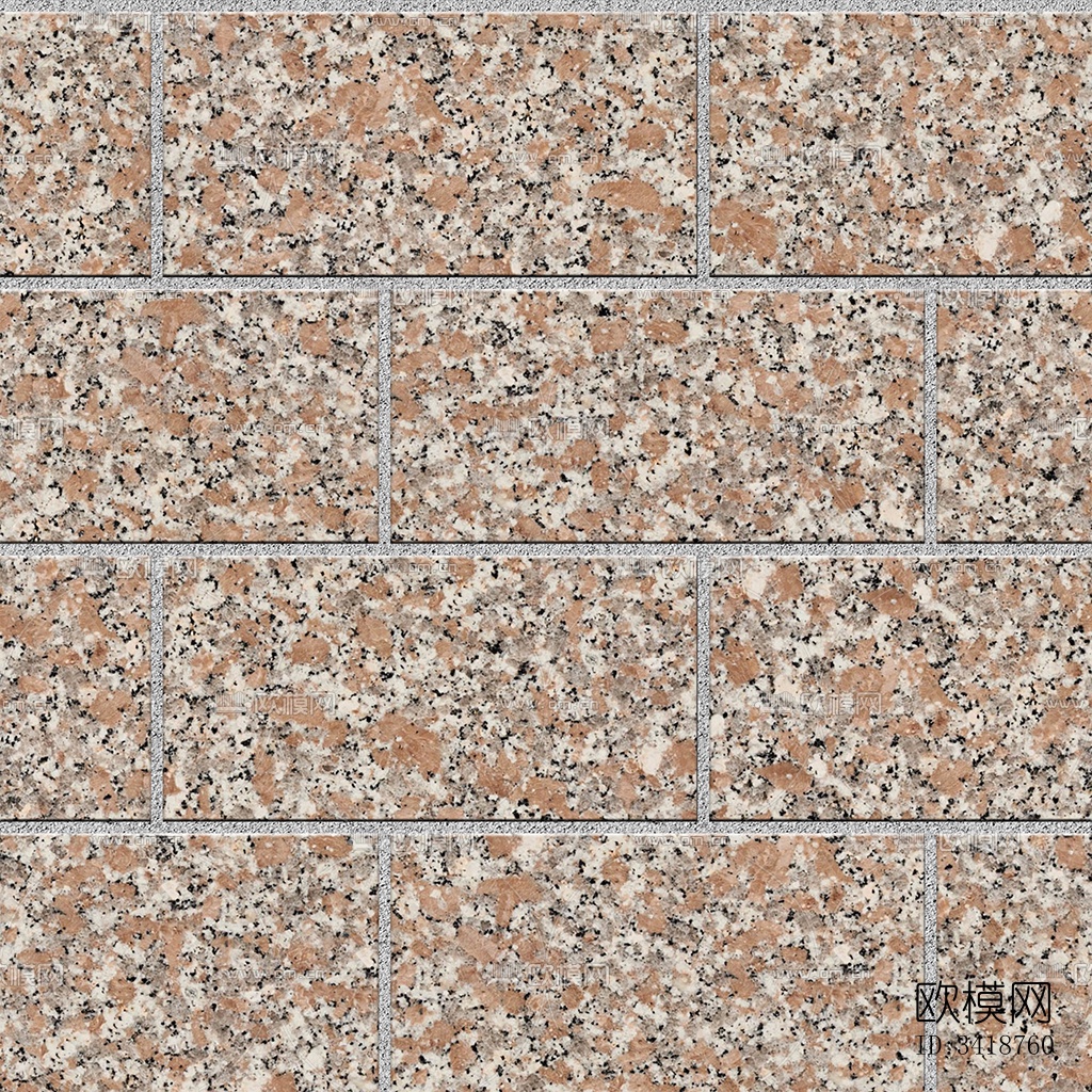无缝花岗岩石材拼花地砖人行道路地面广场铺贴下载