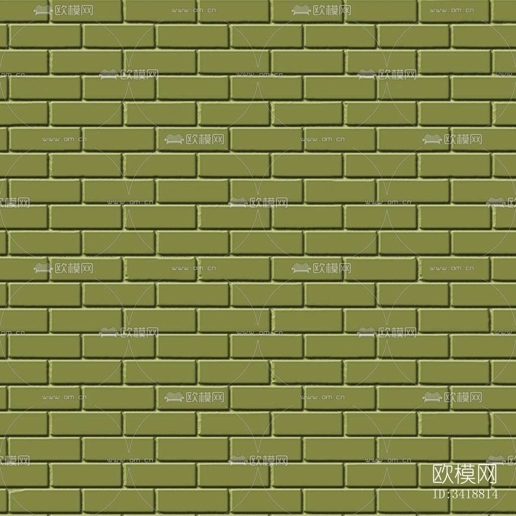 无缝绿色砖墙墙面外墙地面下载