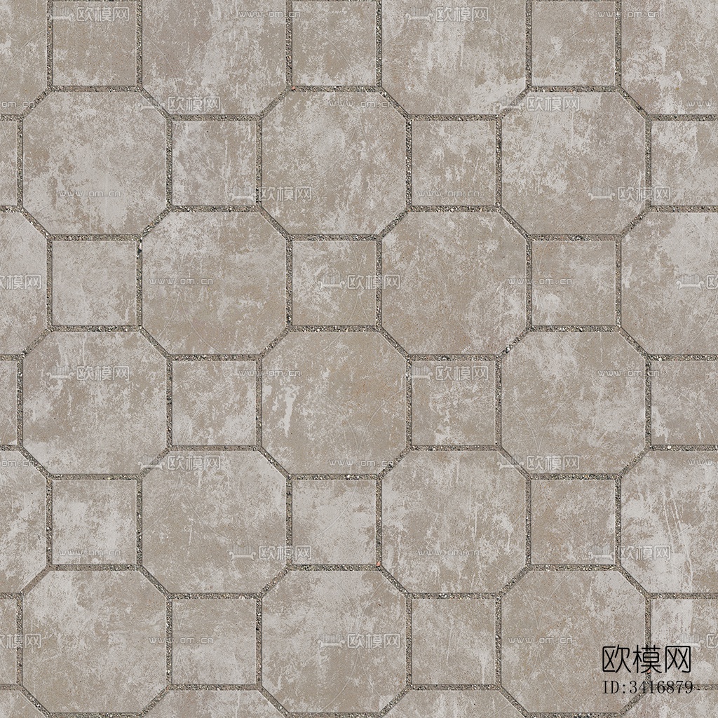 无缝破损水泥拼花地砖人行道路地面广场铺贴下载