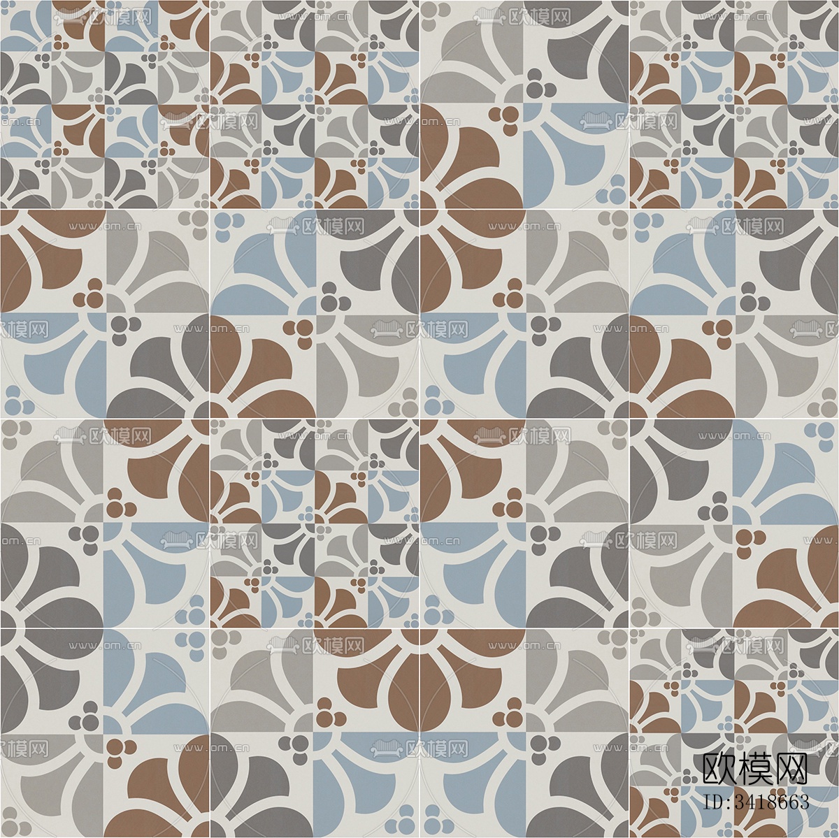 无缝复古风格大理石材拼花图案瓷砖小花砖仿古砖地砖墙下载