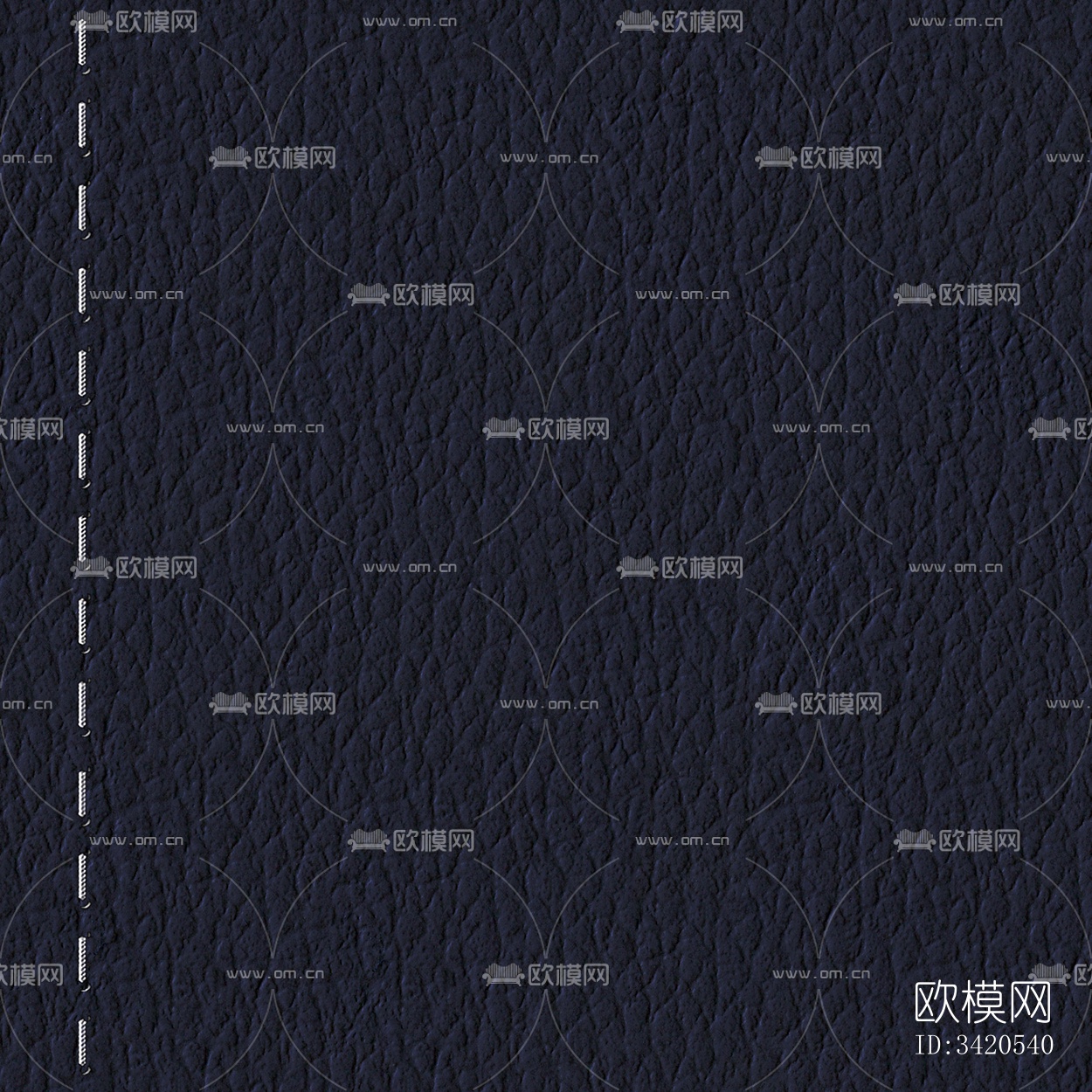 无缝蓝色绗缝车线粗纹皮革下载
