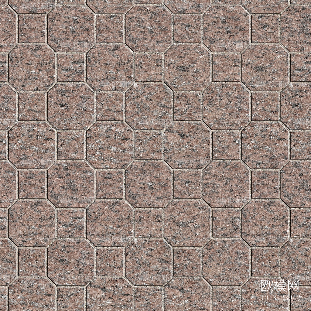 无缝花岗岩石材几何拼花地砖人行道路地面广场铺贴下载