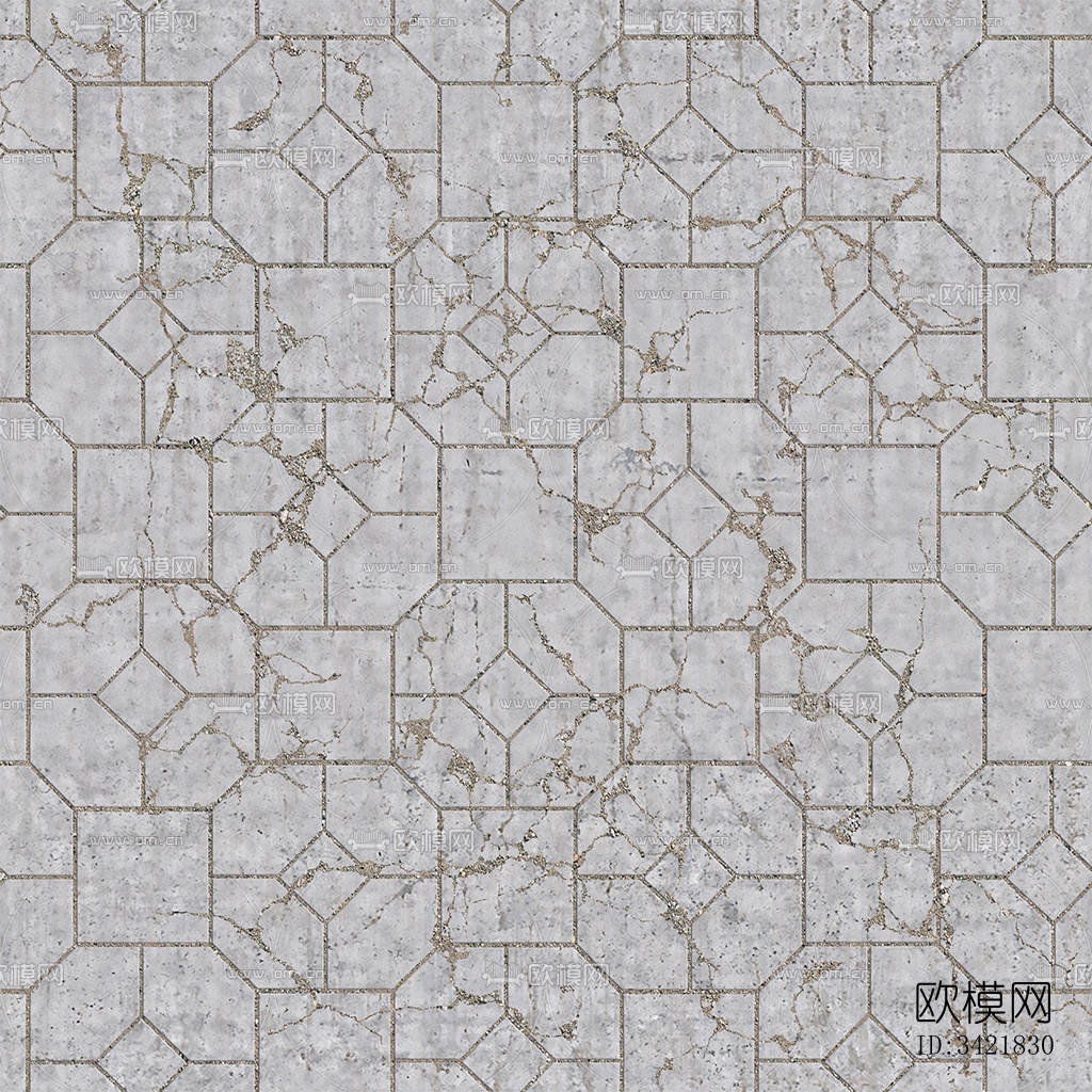 无缝灰色破损水泥拼花地砖人行道路地面广场铺贴下载