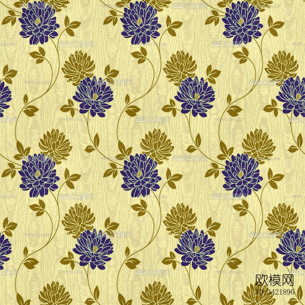 无缝黄色欧式田园风格碎花花纹图案壁纸壁布墙布下载