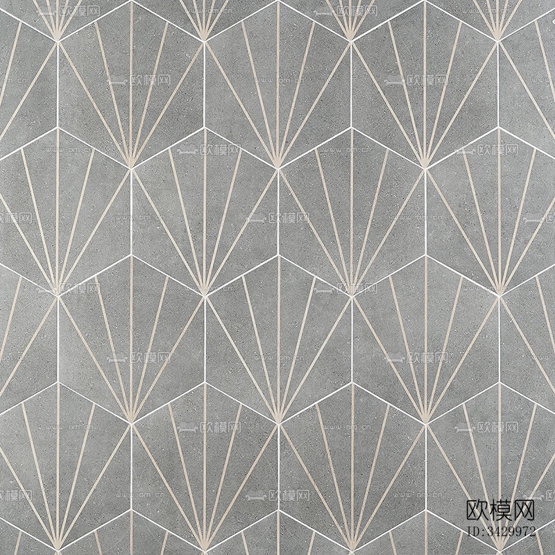 灰色色射线六角砖哑光贴图下载