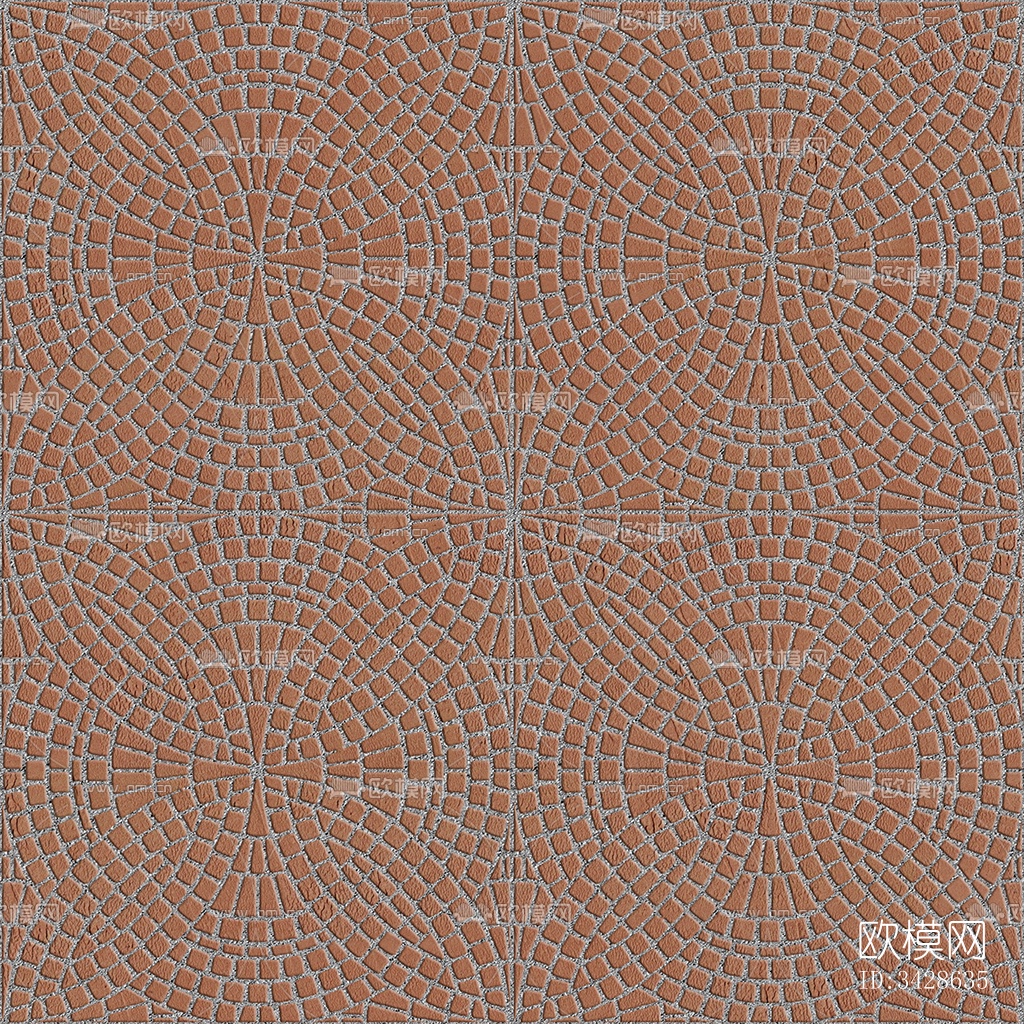 无缝鹅软石拼花地砖人行道路地面广场铺贴下载