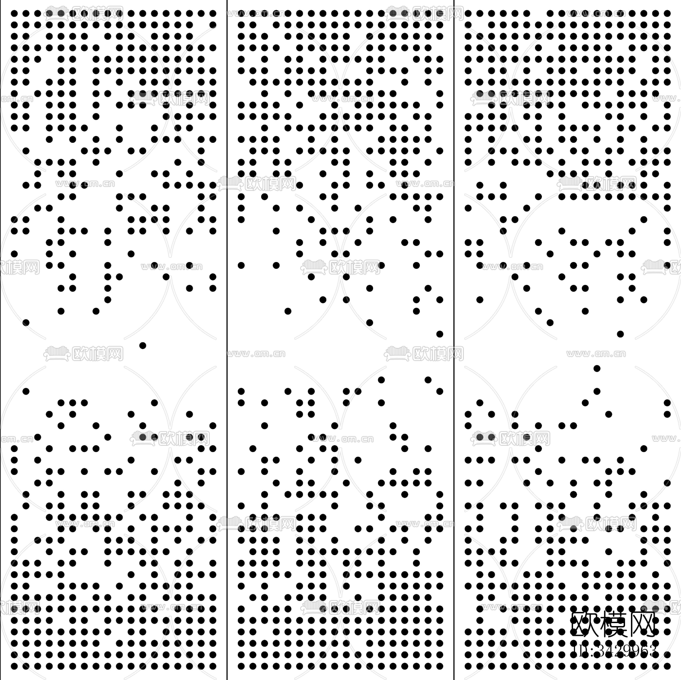金属穿孔板 黑白渐变穿孔板 穿孔金属板 镂空铝板 黑白洞洞板下载