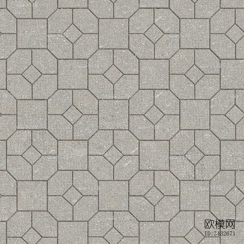 无缝水泥拼花地砖人行道路地面广场铺下载