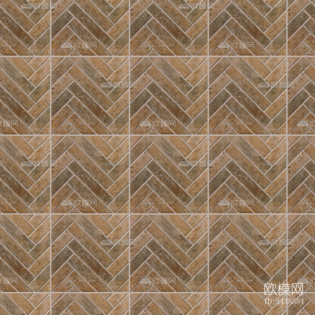无缝人字纹陶瓦拼花地砖人行道路地面广场铺贴下载