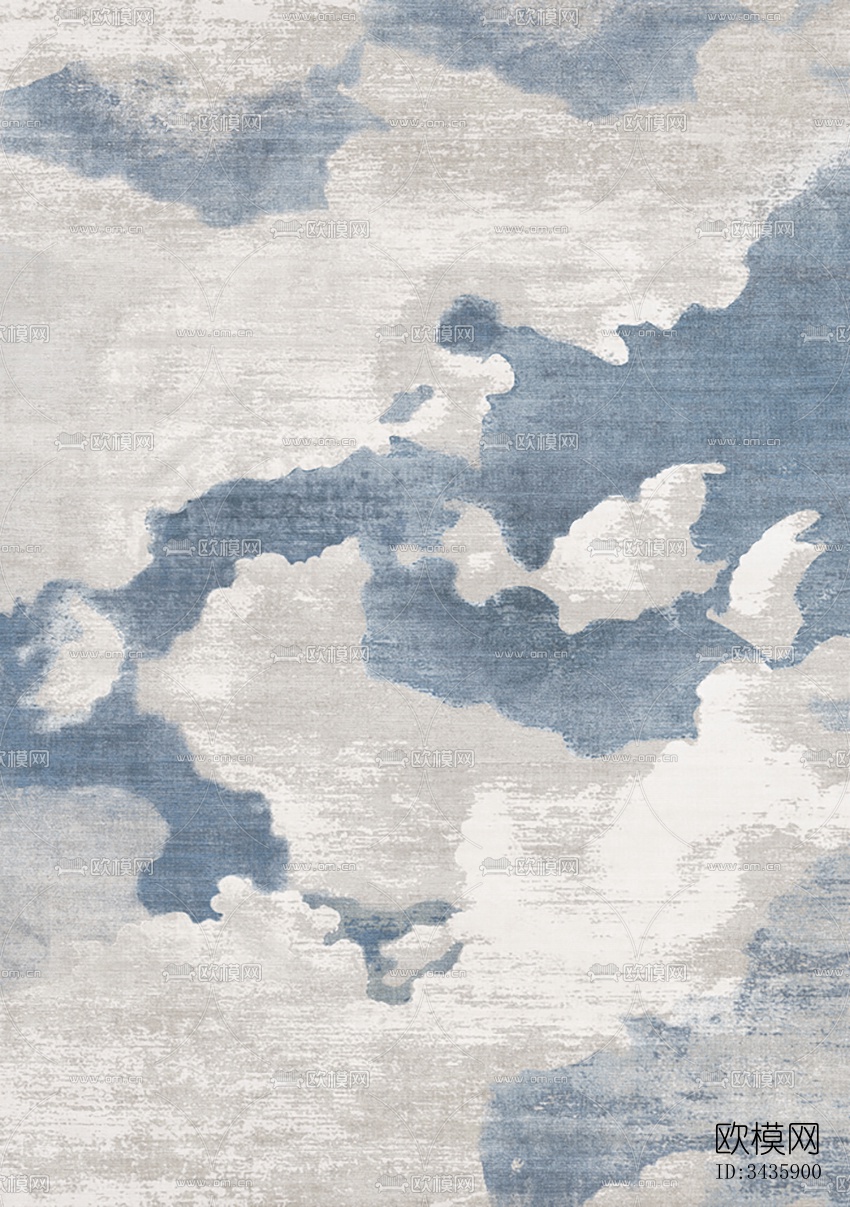 新中式抽象水墨地毯贴图下载