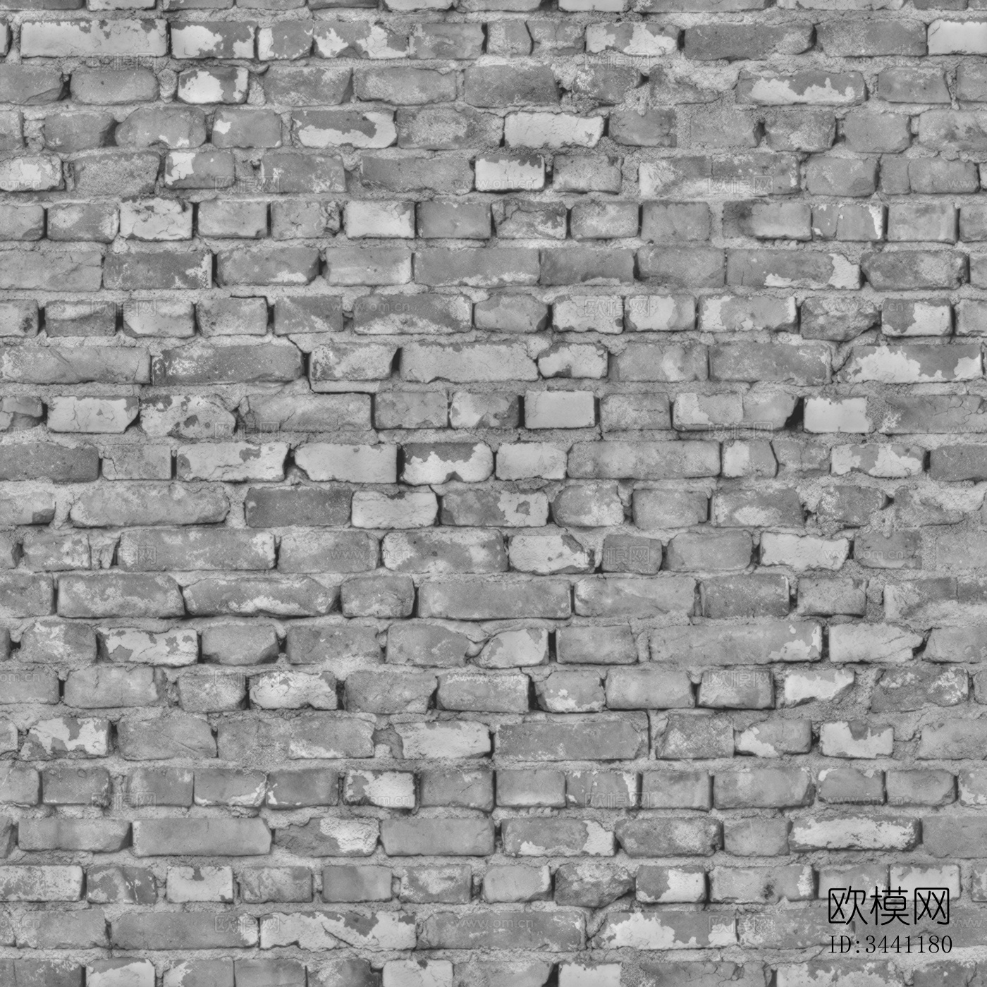 破旧红砖墙高清贴图下载（渲染图3）