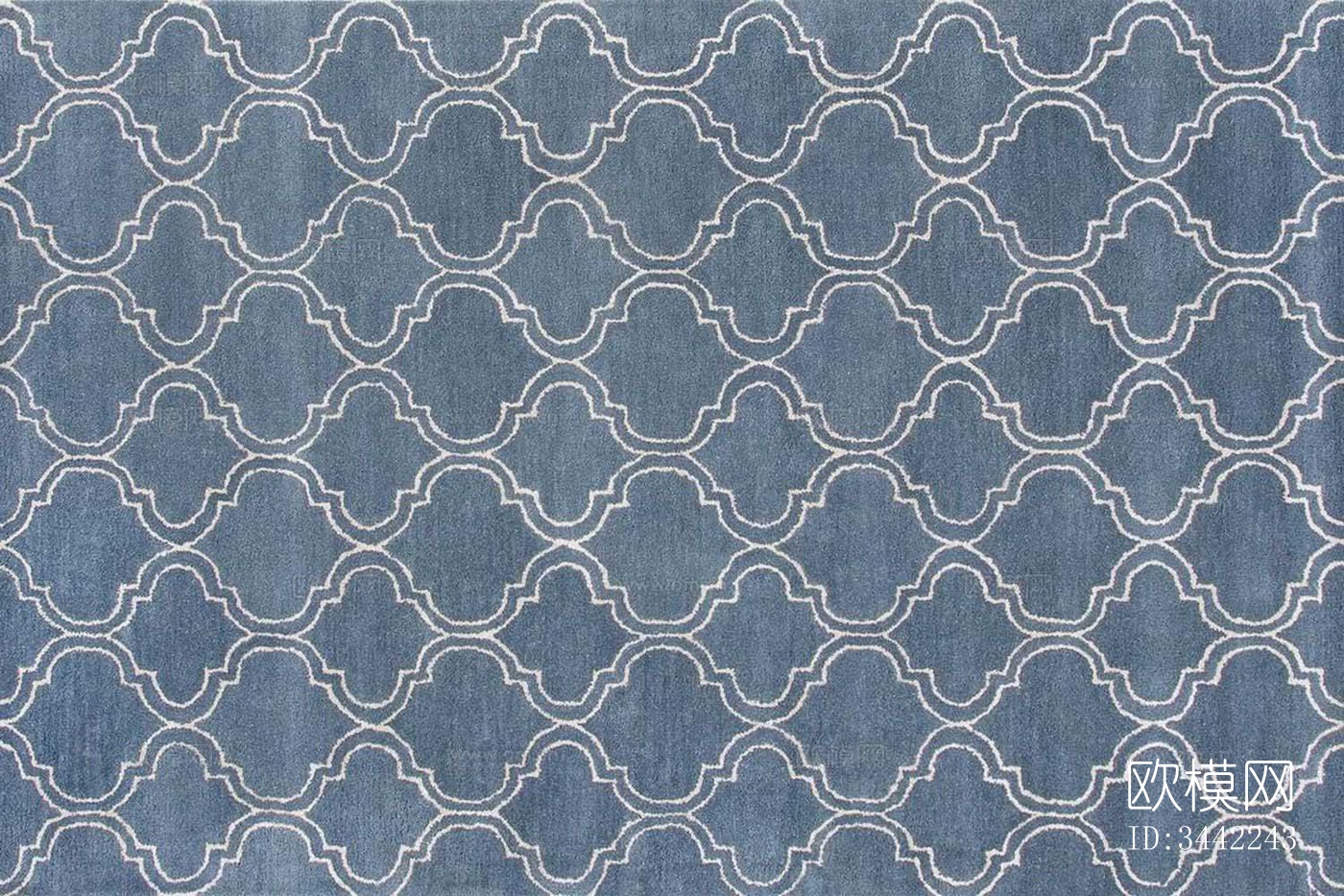 蓝色几何图案地毯下载