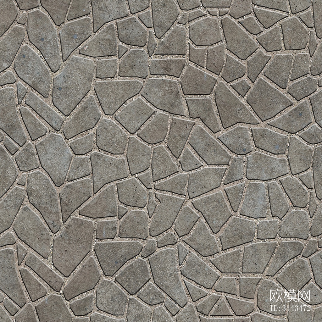 无缝不规则拼花石板地砖人行道路地面广场铺贴下载