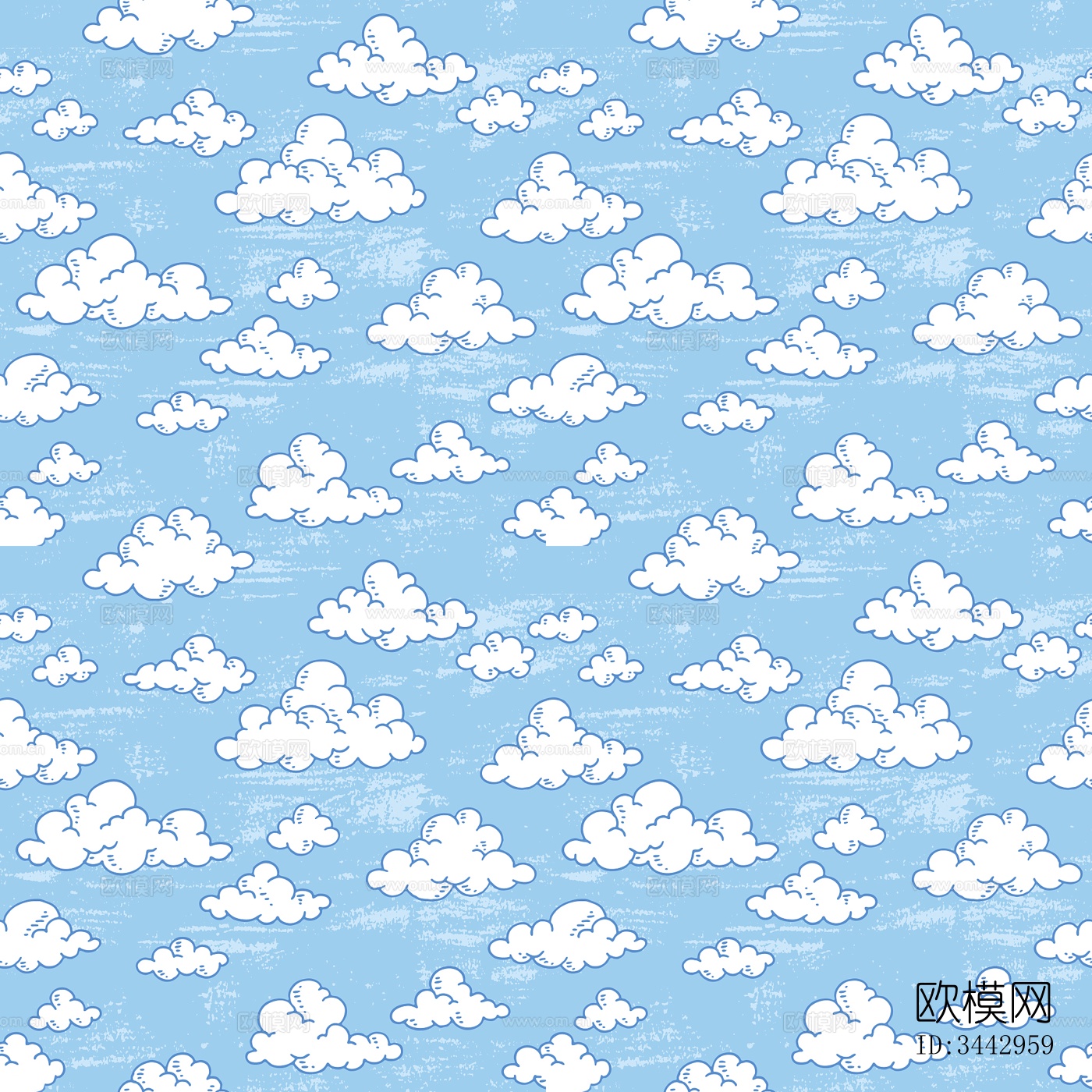 可爱云朵儿童墙壁贴图下载