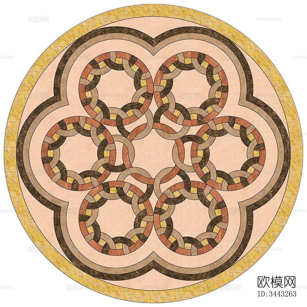 圆形免扣大理石材拼花图案纹理下载