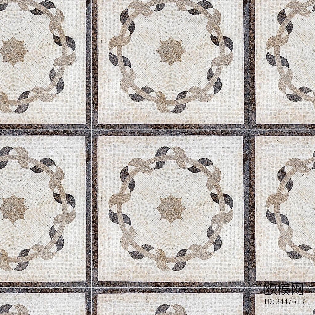 无缝石材马赛克拼花地砖人行道路地面广场铺贴下载