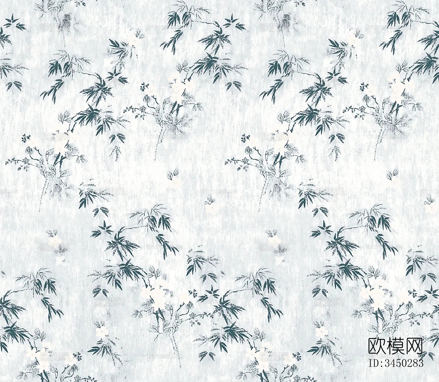 无缝中古小法植物花纹墙布贴图下载
