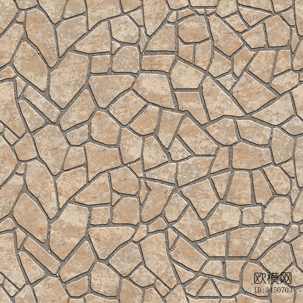 无缝不规则拼花石板地砖人行道路地面广场铺贴下载