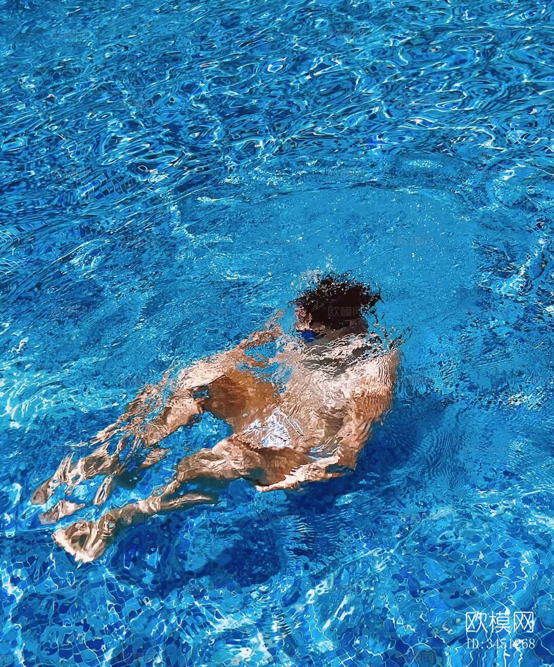 游泳池水波纹人物下载