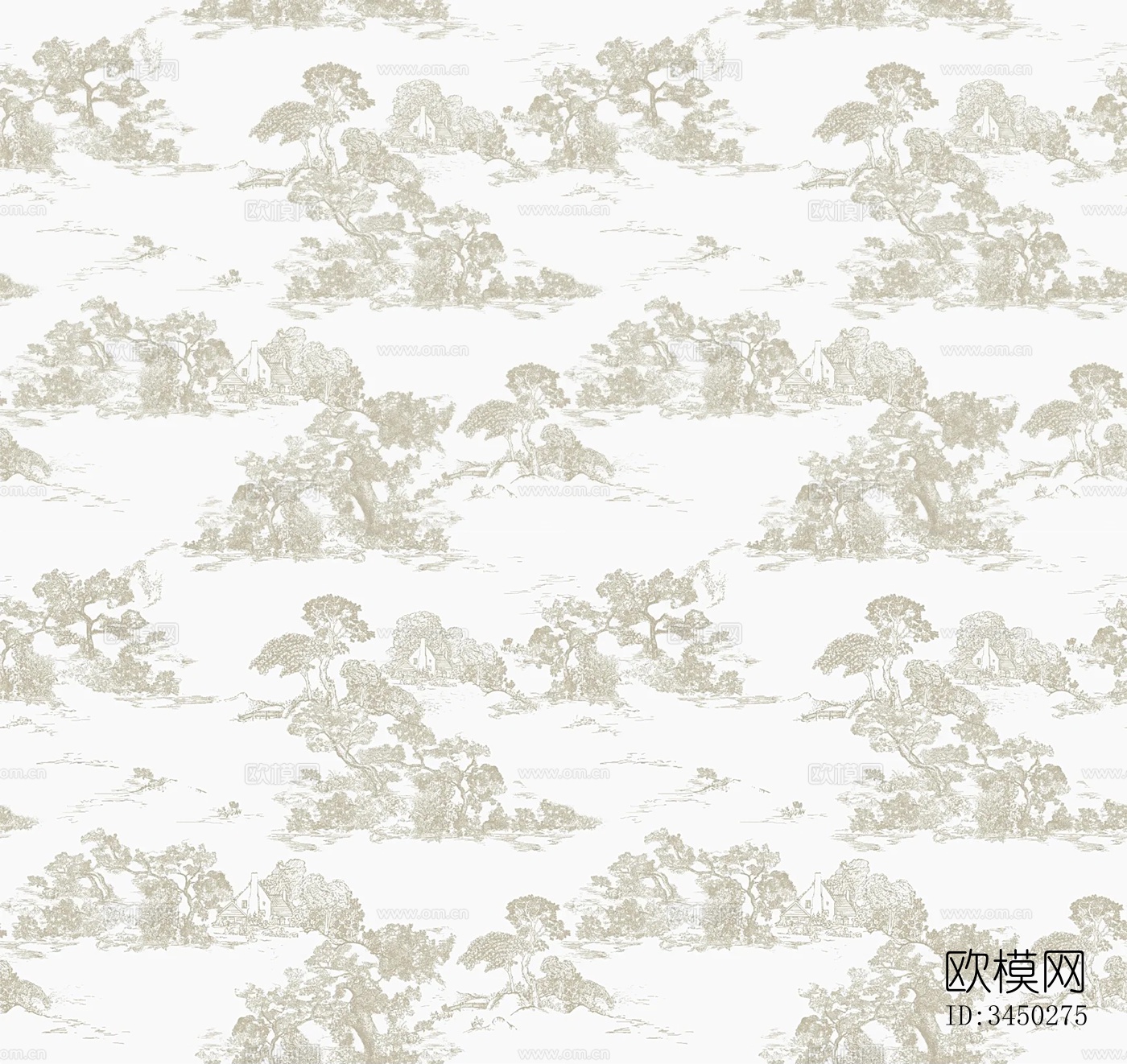 无缝中古小法植物花纹墙布贴图下载