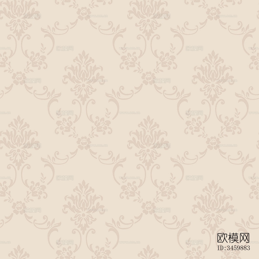无缝米色现代欧式古典花纹壁纸壁布墙布下载