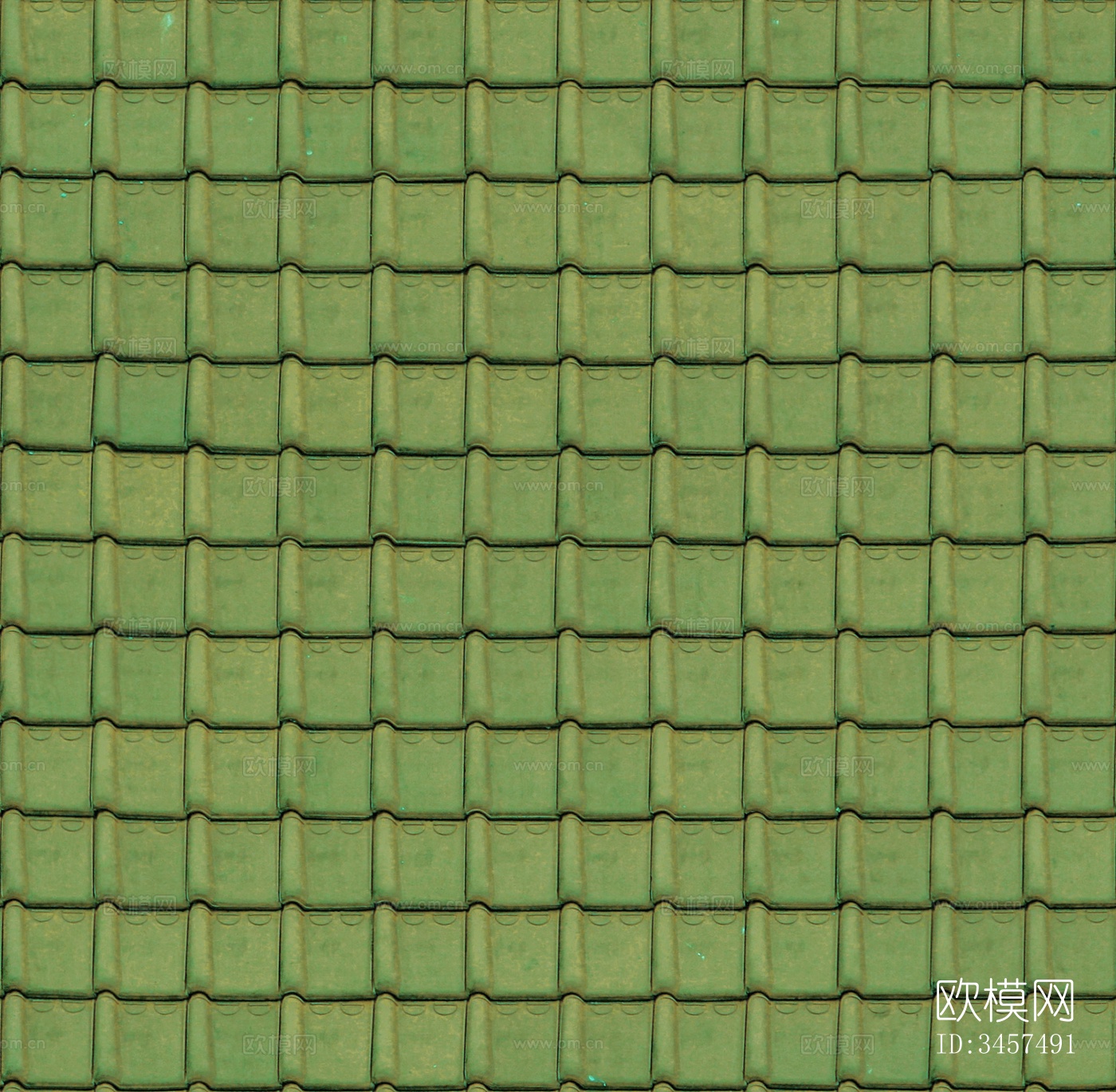 中式瓦片 绿瓦 黄绿色屋面瓦 陶土瓦片 屋顶瓦片