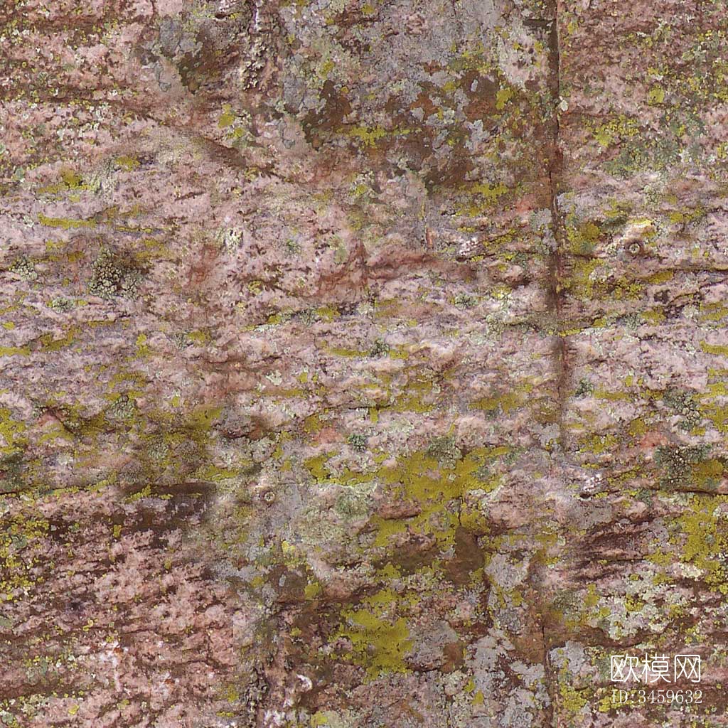 无缝苔藓风化岩石墙面下载
