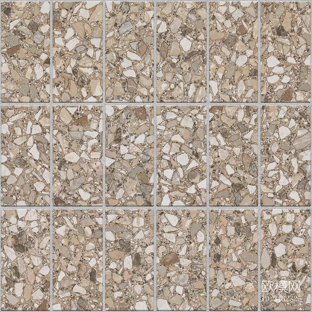 无缝花岗岩石材拼花地砖人行道路地面广场铺贴下载