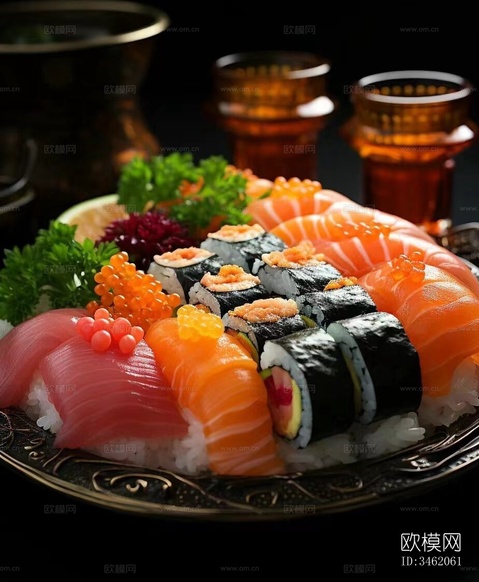 日本料理寿司餐饮海报贴图下载