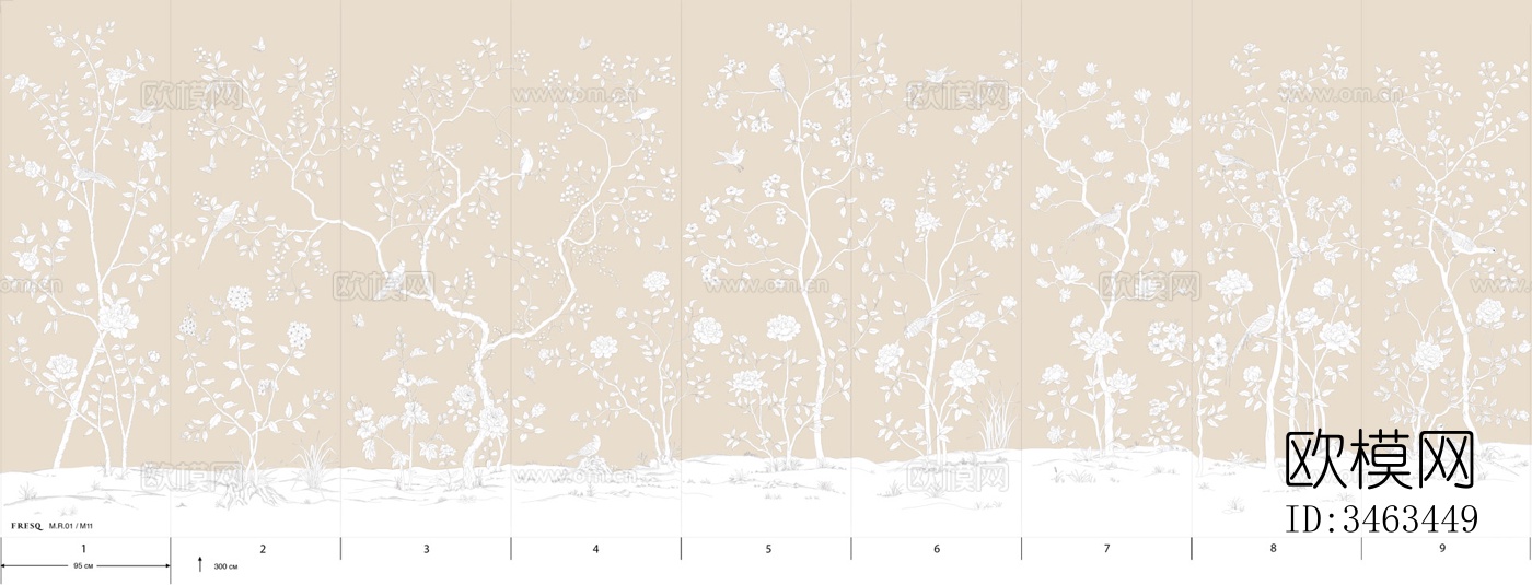 国外手绘植物壁纸壁画下载