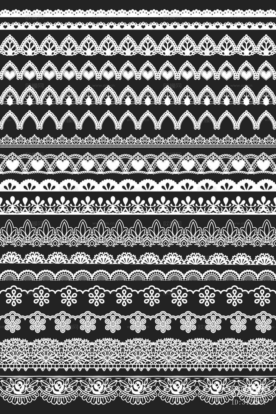 高精度蕾丝边花纹图样下载