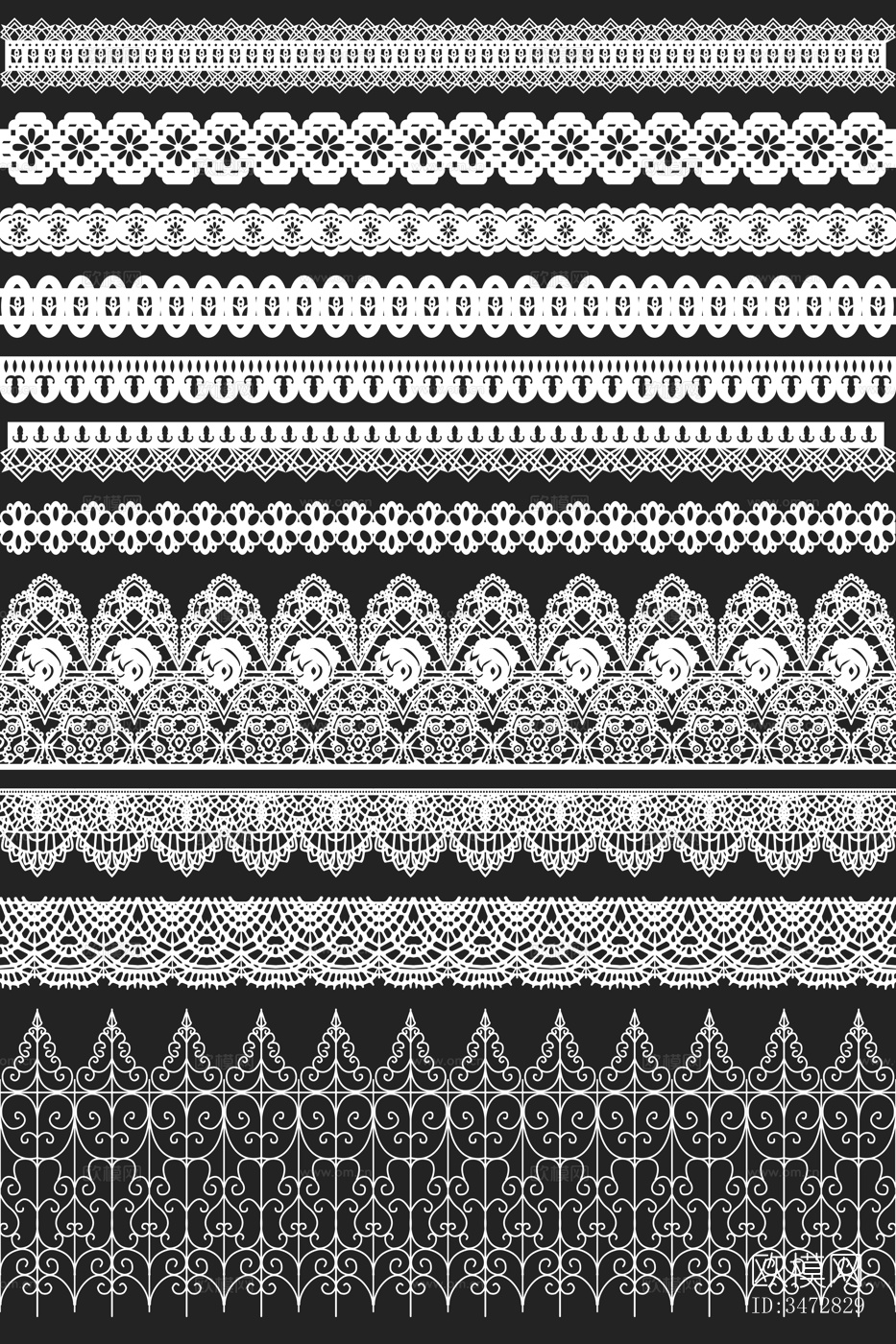 高精度蕾丝边花纹图样下载