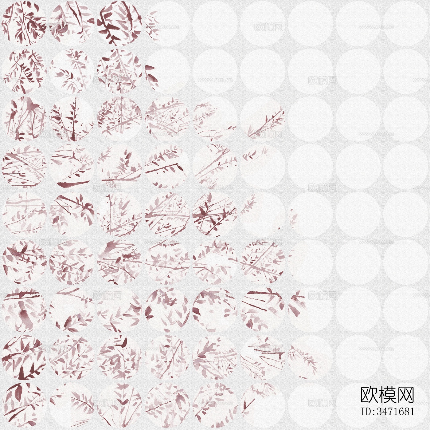 红色植物几何壁纸下载