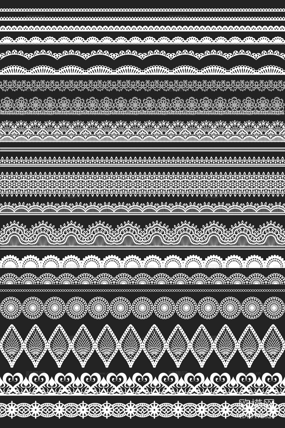高精度蕾丝边花纹图样下载