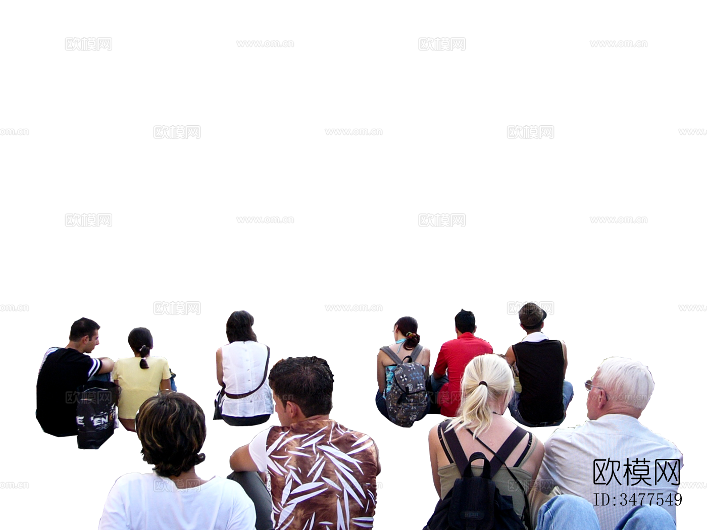 png免抠看台人物 坐姿人物 草坪休闲人物下载