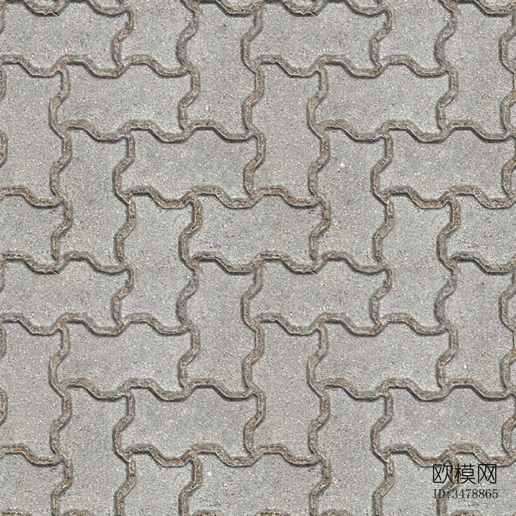 现代新中式广场砖 灰色石材广场砖 拼接砖 地砖 户外地面下载（渲染图1）