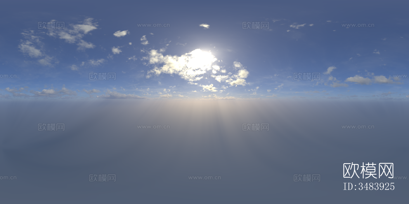 无缝日出日落多云的蓝色天空景观风景HDR全景贴图下载