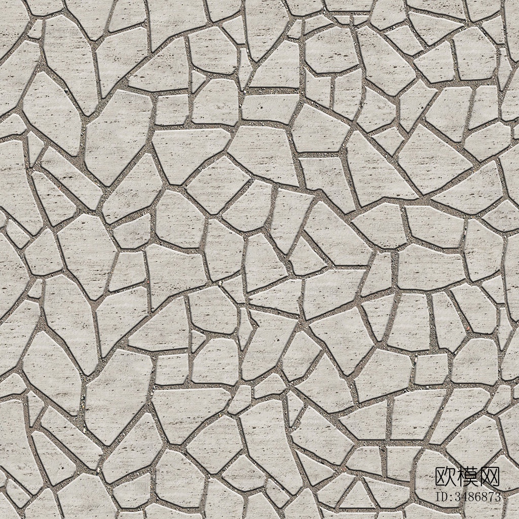 无缝不规则拼花石板地砖人行道路地面广场铺贴下载