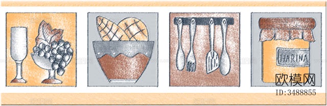 无缝复古分缝瓷砖仿古砖墙砖腰线波打线踢脚线下载