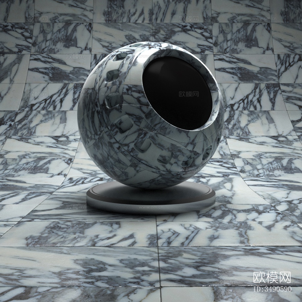 现代新中式大理石 灰色大理石材 岩板大理石 连纹大理石 瓷砖下载（渲染图6）