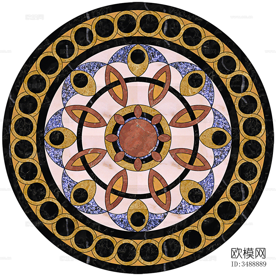 圆形免扣大理石材拼花图案纹理下载