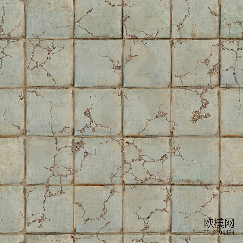 无缝破损水泥拼花地砖人行道路地面广场铺贴下载