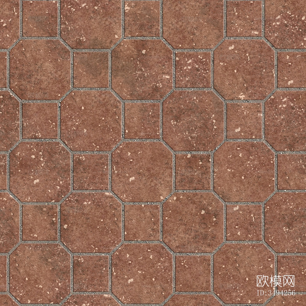 无缝陶瓦几何拼花地砖人行道路地面广场铺贴下载