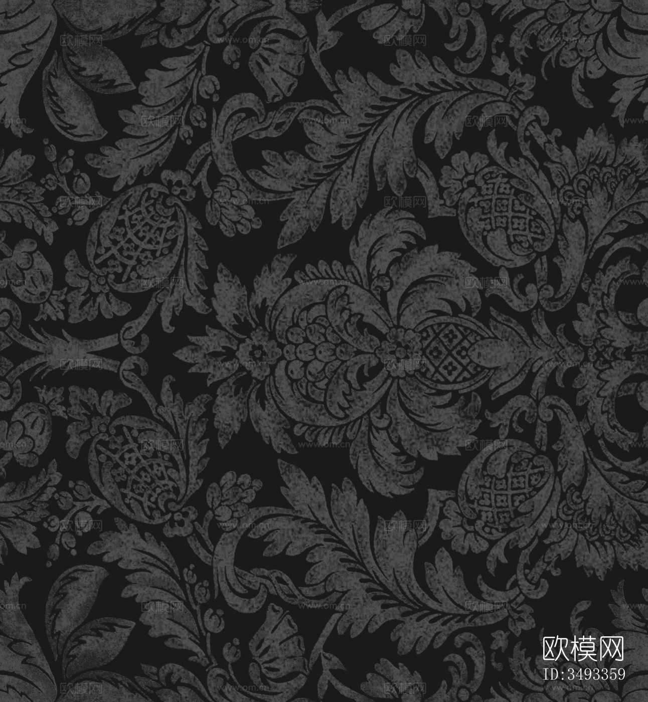 黑色花纹布料下载