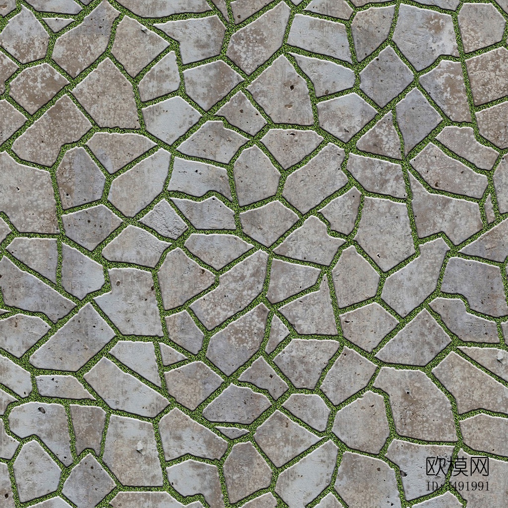 无缝不规则拼花石板地砖人行道路地面广场铺贴下载